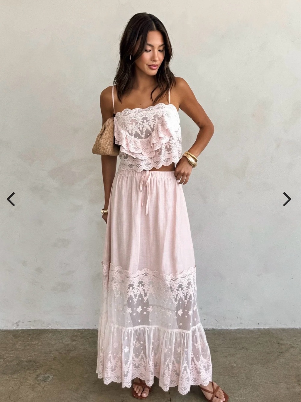 Lace Set with Maxi Skirt and Tank